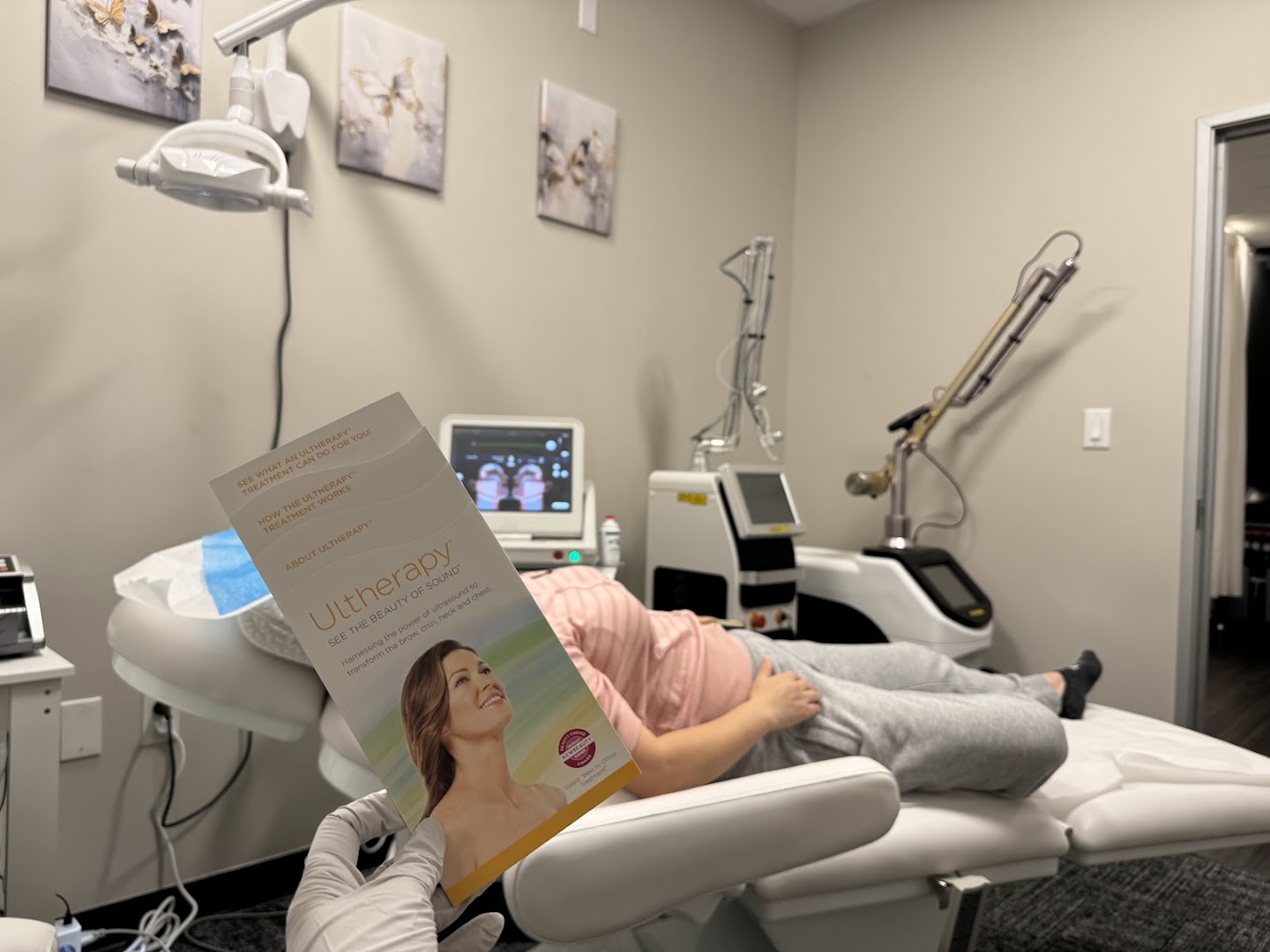 A client mid-treatment at Derma Med Spa Plano